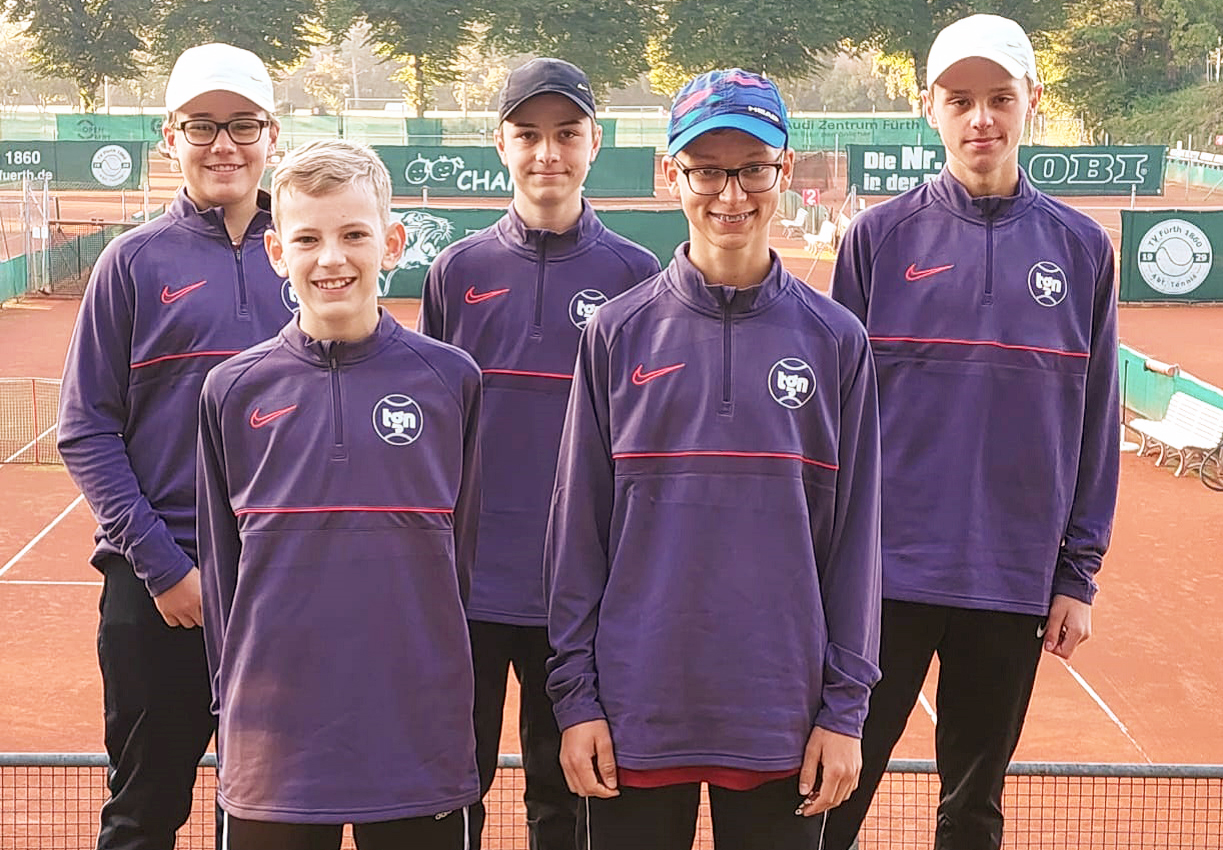 Die TG Neunkirchen in der Besetzung German Würschinger, Marcel Zwetzig, Max Ströhl, Simon Döllinger und Andreas Nickolai (v. l. n. r.) landete bei der U15 männlich auf Rang 4.